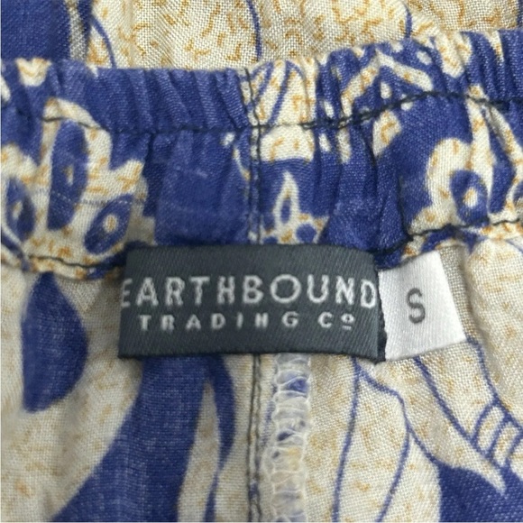 Earthbound Blue and Cream Elephant Print Pants - Picture 3 of 6